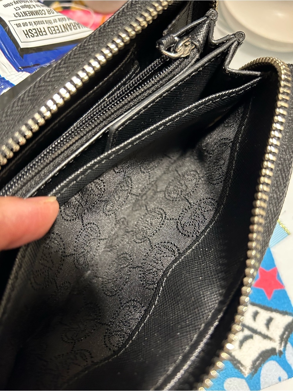 Michael Kors Black Pebbled Leather Zip-Around Wallet with Logo Plaque - Picture 4 of 8
